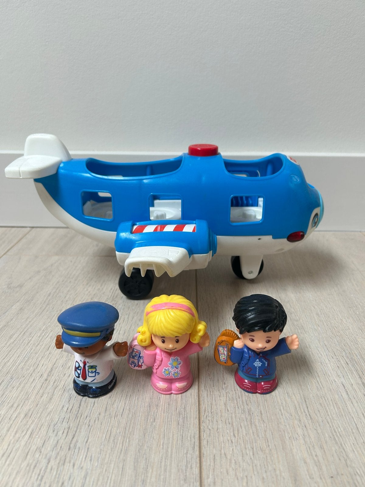 Fisher-Price Little People Vliegtuig met 3 figuren, Ophalen, Gebruikt