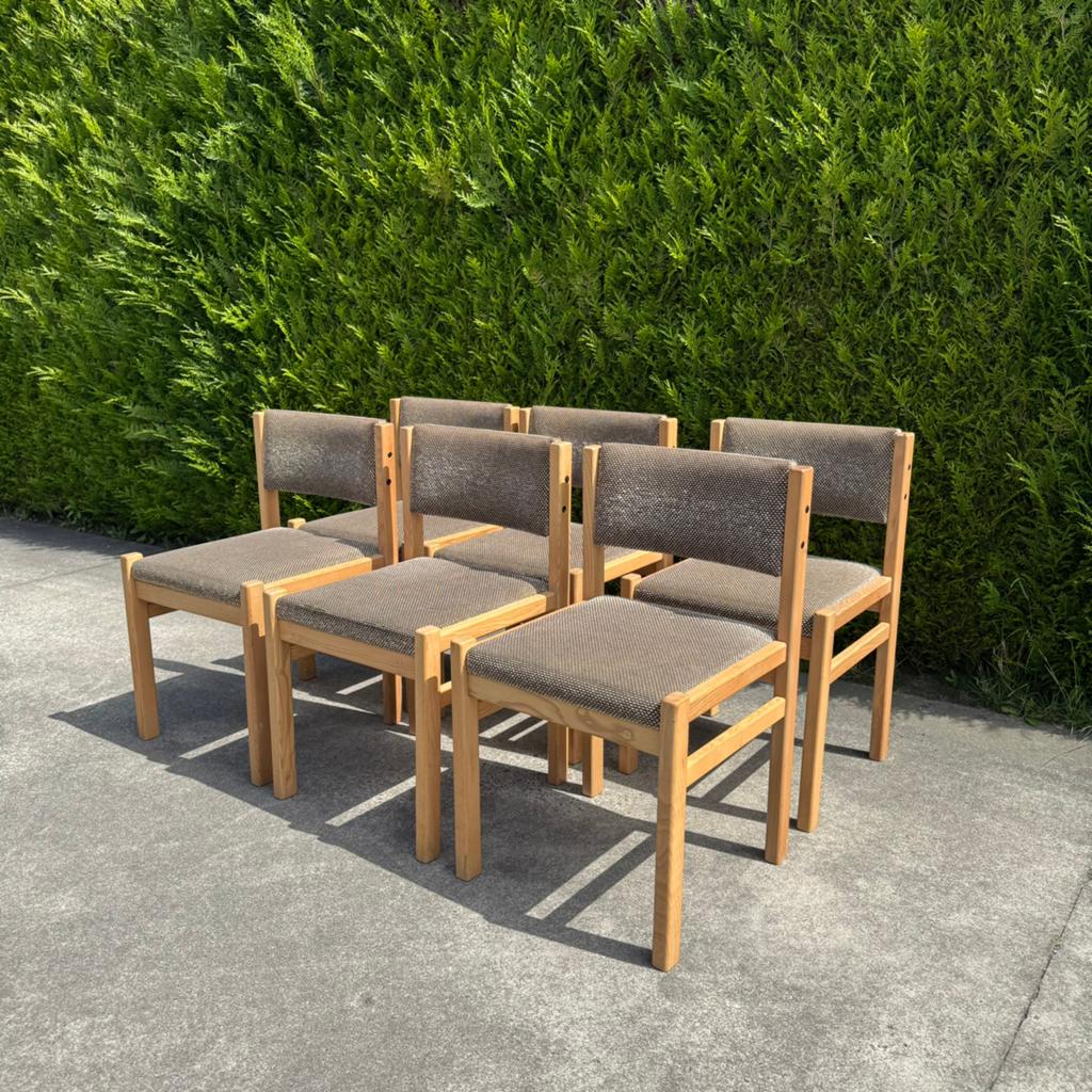 Vintage set van 6 stoelen, Ophalen, Zo goed als nieuw, Overige materialen
