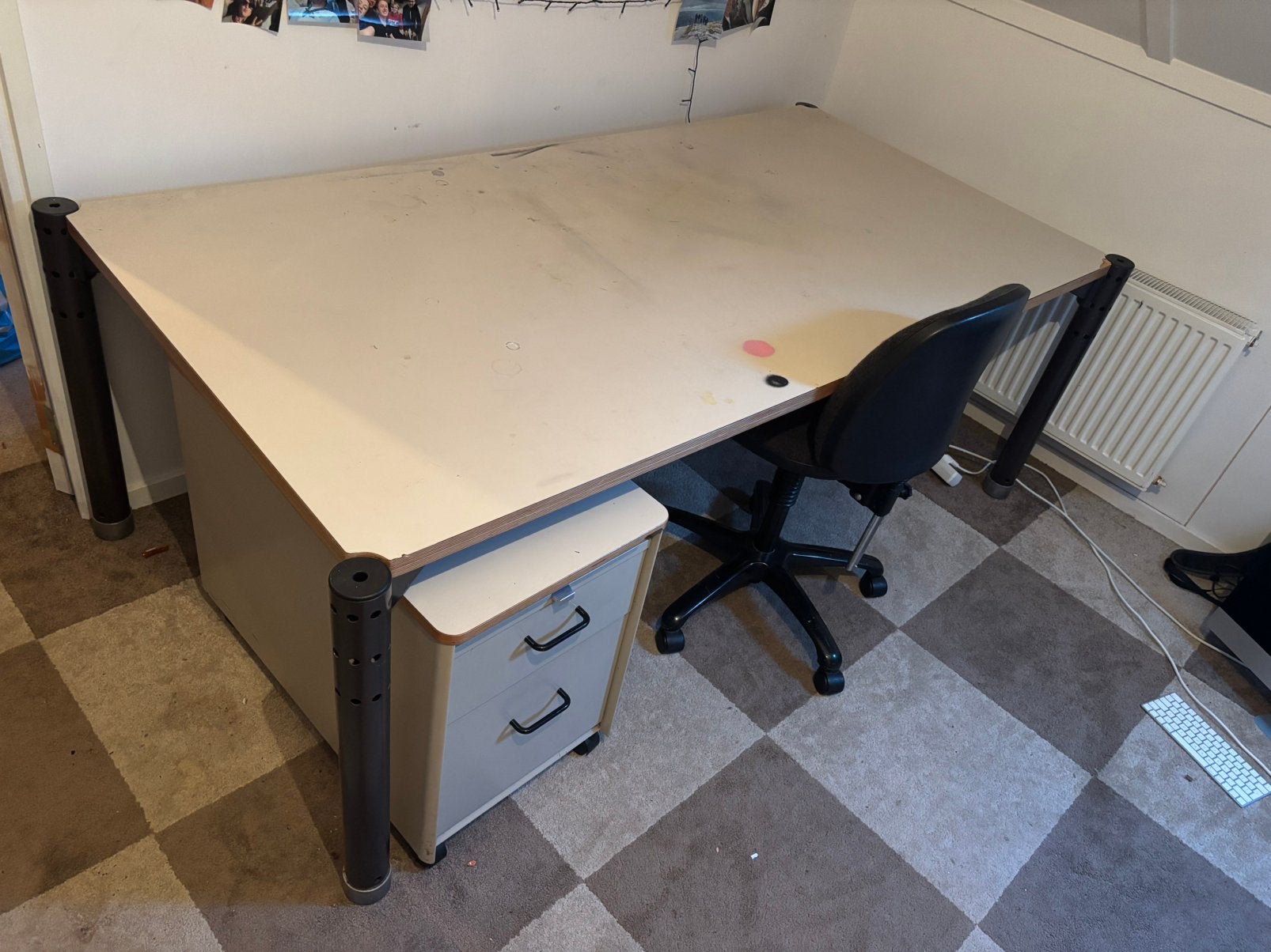 Bureau met bureau kast en stoel, Huis en Inrichting, Bureaus, Ophalen, Gebruikt