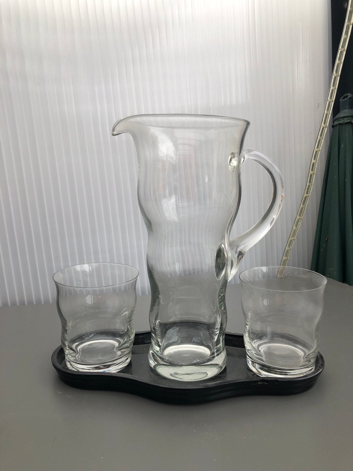 Leerdam waterset met kan en glazen, Antiek en Kunst, Antiek | Glas en Kristal, Ophalen of Verzenden