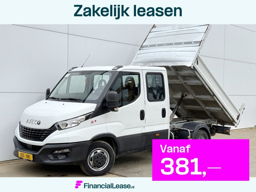 Iveco Daily 35C14 2.3 Kipper Dubbele Cabine Dubbellucht 3,5t, Gebruikt, Zwart, Iveco, Wit