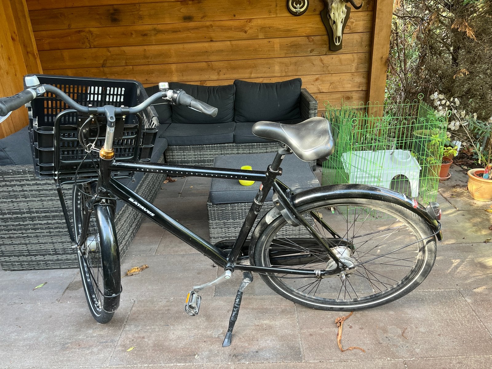 Batavus fiets heren (met krat), Fietsen en Brommers, Ophalen, Gebruikt, Versnellingen, Batavus