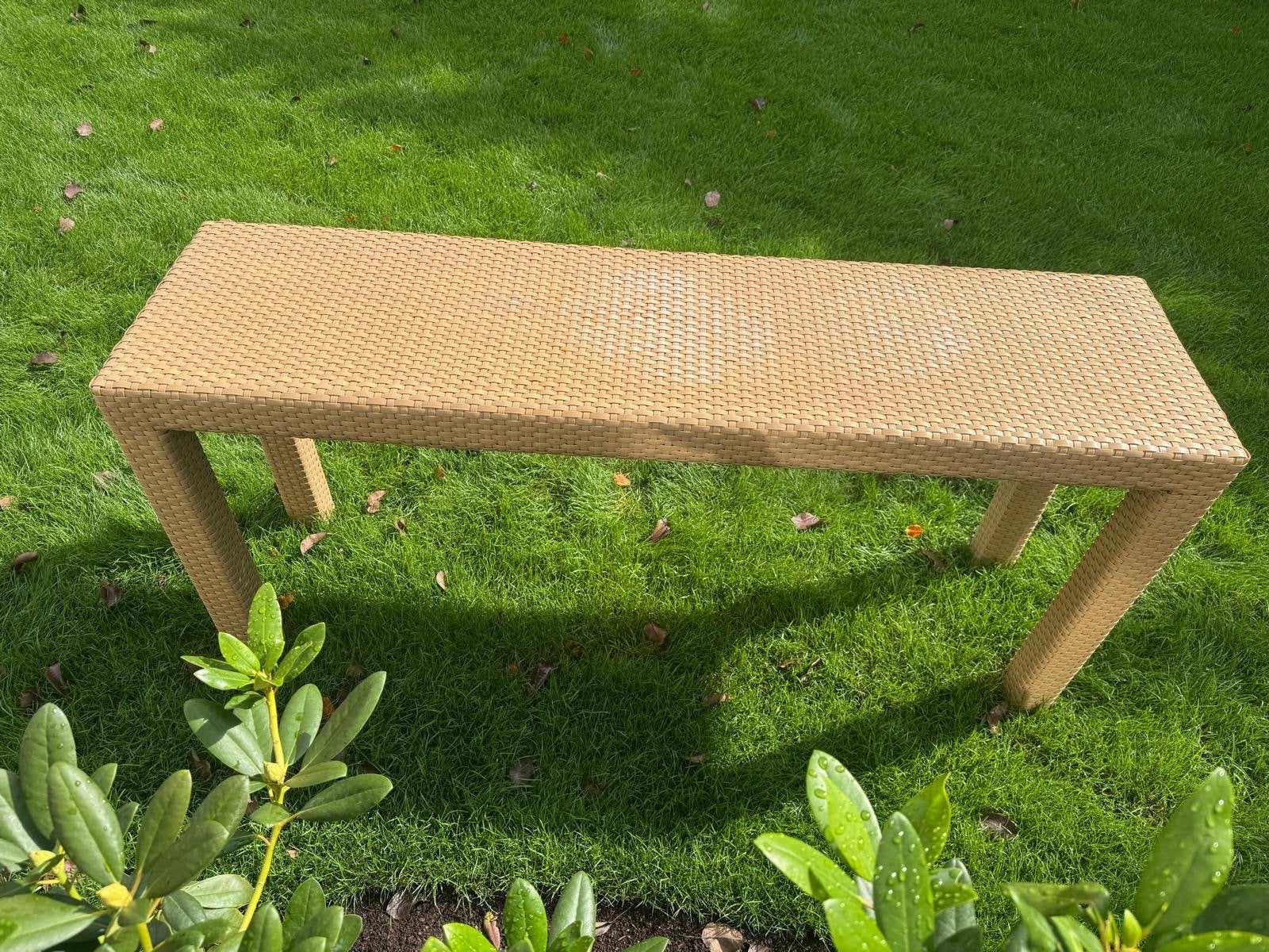Teak & Garden bijzettafel, Ophalen, Gebruikt, Rechthoekig, Wicker