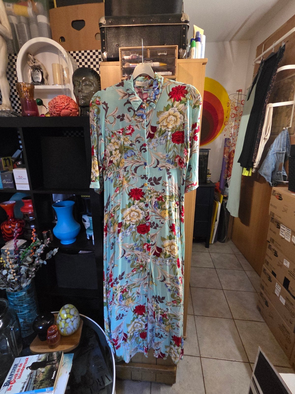 Vintage jurk, Kleding | Dames, Ophalen of Verzenden, Zo goed als nieuw, Maat 36 (S), Onder de knie