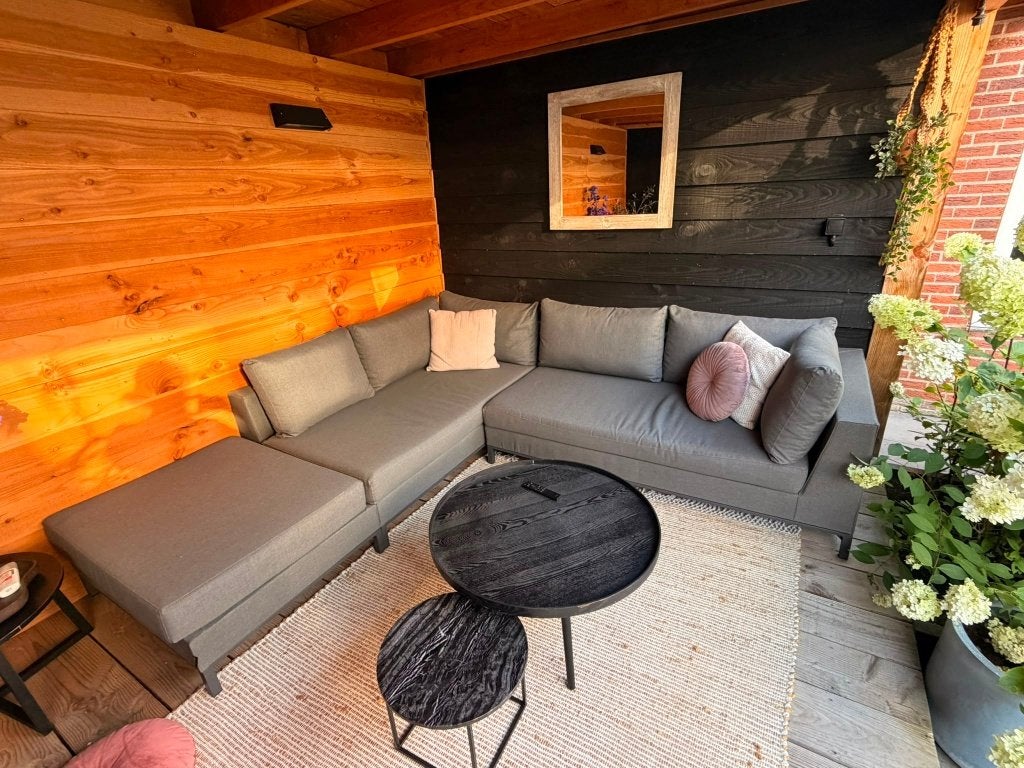 Exotan loungeset 3-delig links - all-weather – stone grey, Ophalen, Bank, 6 zitplaatsen, Aluminium