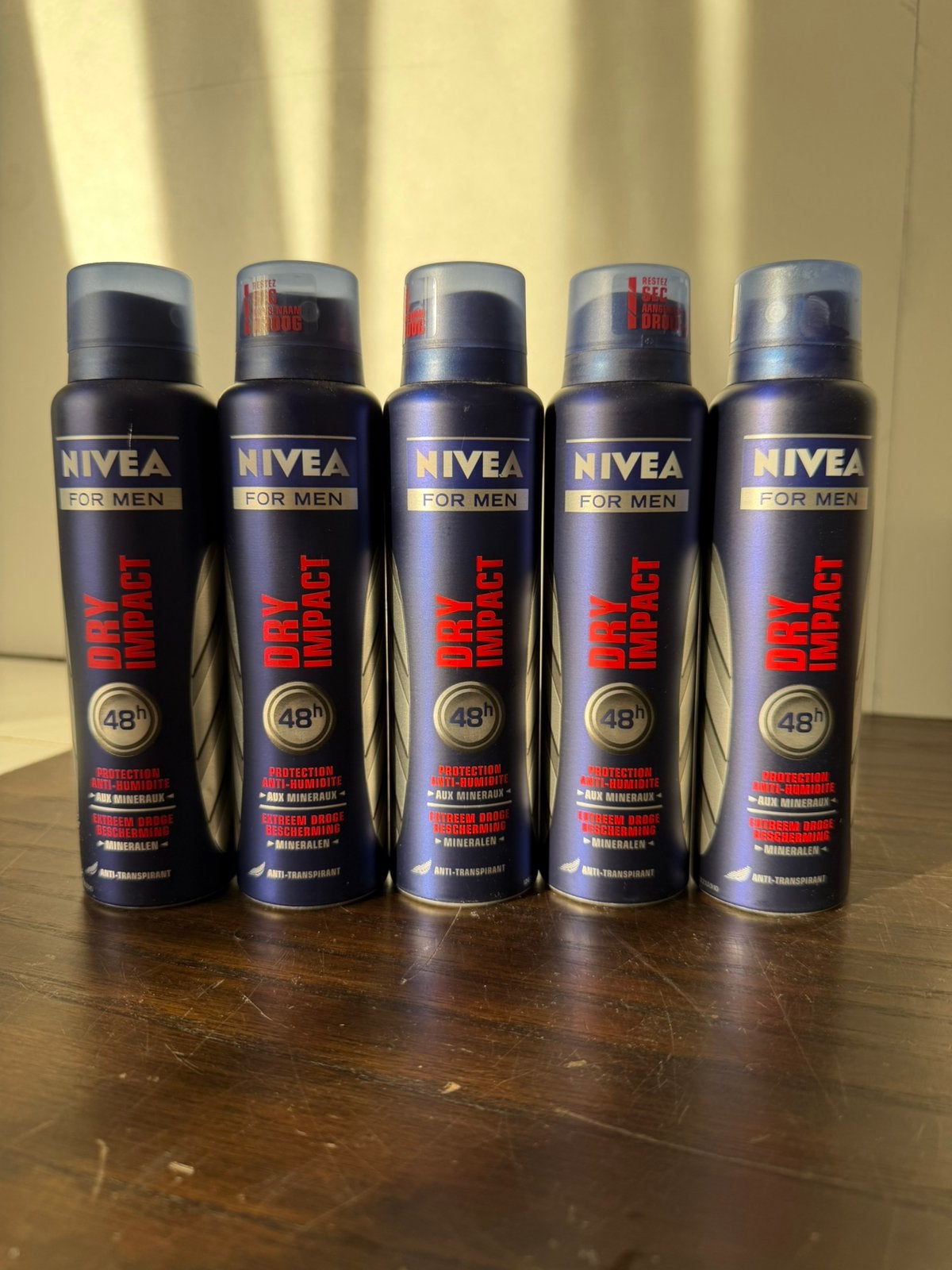 Partij Nivea Men Dry Impact Deodorant Spray - 5x 150ml, Ophalen of Verzenden, Nieuw, Deodorant of Bodyspray