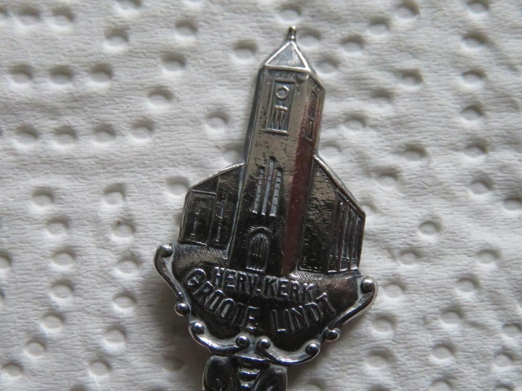 Verzilverd Lepeltje Hervormde Lindtse Kerk te Groote Lindt, Overige materialen, Gebruikt, Verzenden, Verzilverd