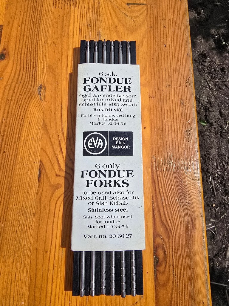 Design fondue prikkers Erik Mangor, Ophalen, Overige typen, Metaal, Overige merken