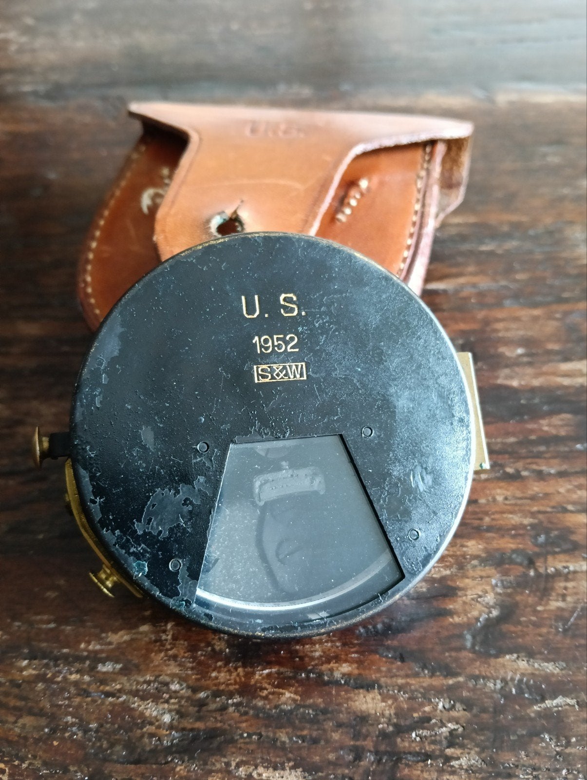 Vintage U.S. Militaire clinometer 1952 met Leren Hoes, Ophalen of Verzenden, Landmacht