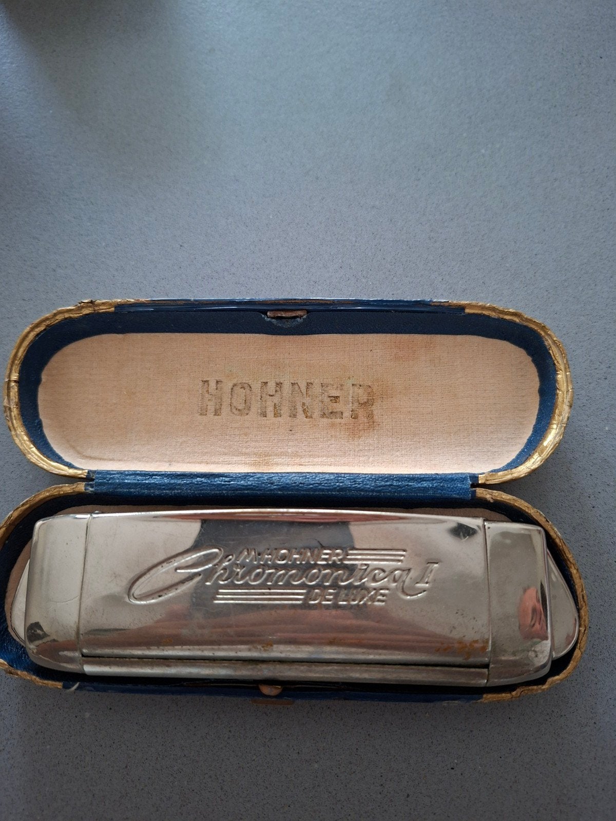 Hohner Chromonica De Luxe mondharmonica met originele doos, Gebruikt, Overige typen, Chromatisch, Ophalen of Verzenden