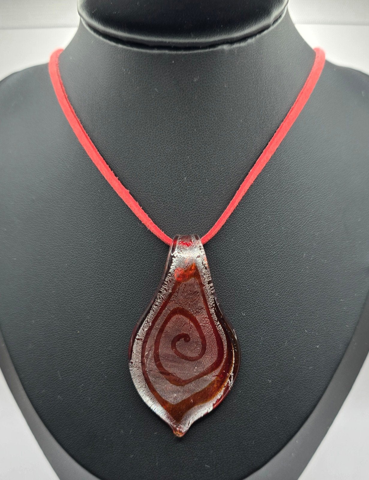 Vintage Lepelvormige glazen ketting, Ophalen of Verzenden, Overige materialen, Ketting