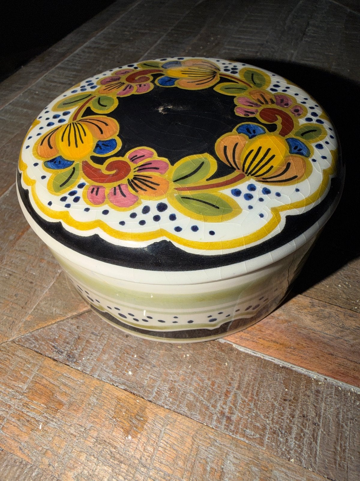 Gouda Plateel Handbeschilderd Doosje 1994, Antiek en Kunst, Ophalen of Verzenden