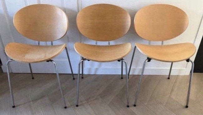 3 CARSTEN BUHL Design stoelen, Ophalen, Zo goed als nieuw, Hout, Drie