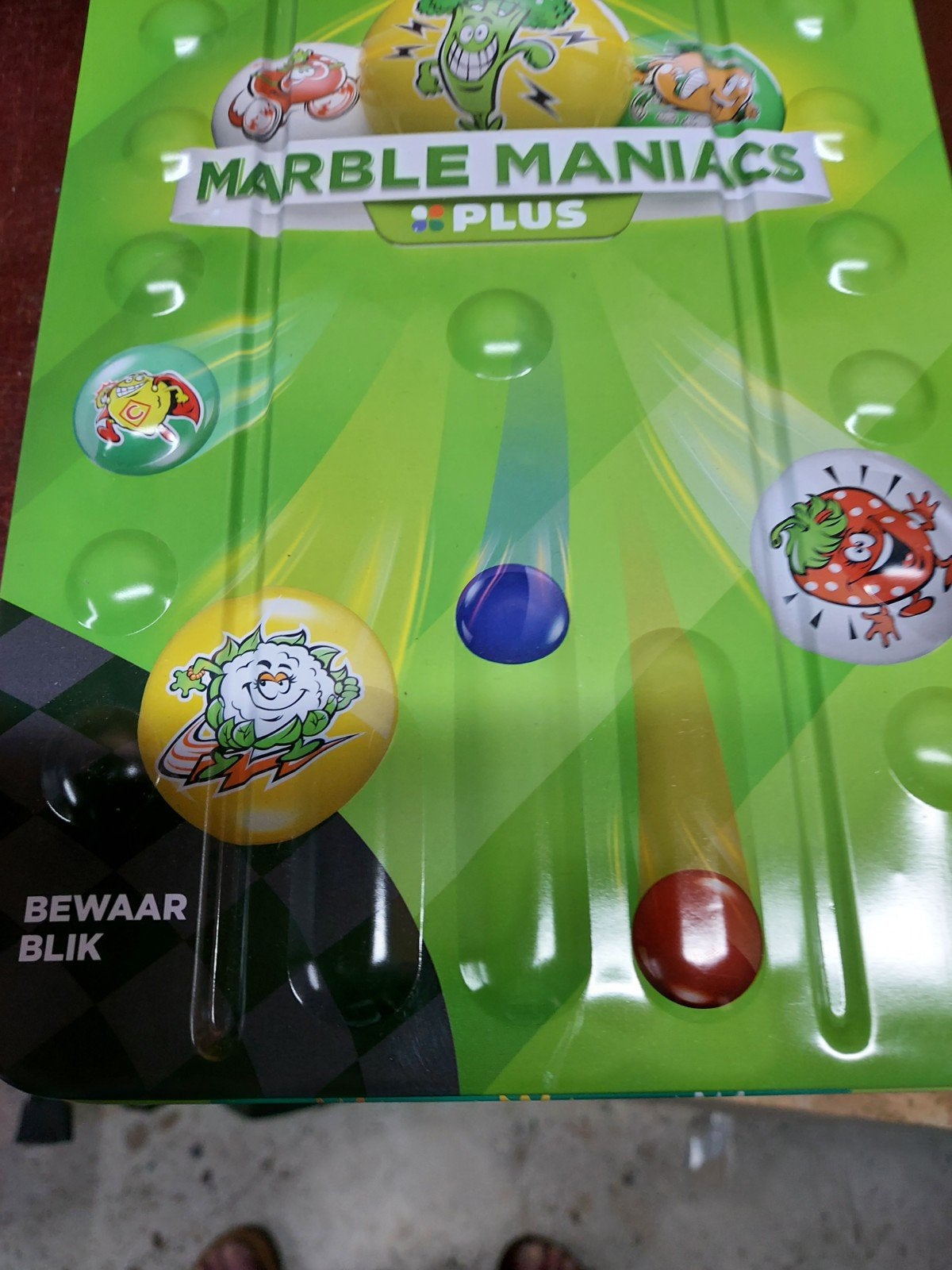 Verzameling Plus knikkers in bewaarblik - Marble Maniacs, Verzamelen, Ophalen of Verzenden, Zo goed als nieuw