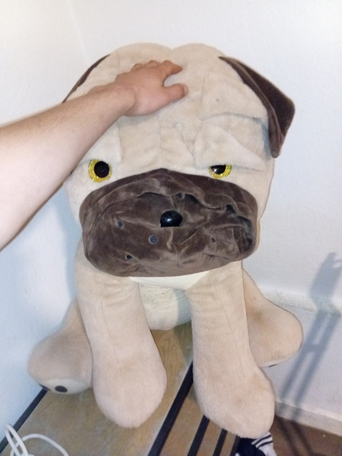 Grote knuffel mopshond - Zo goed als nieuw, Ophalen, Overige merken, Overige karakters, Hond