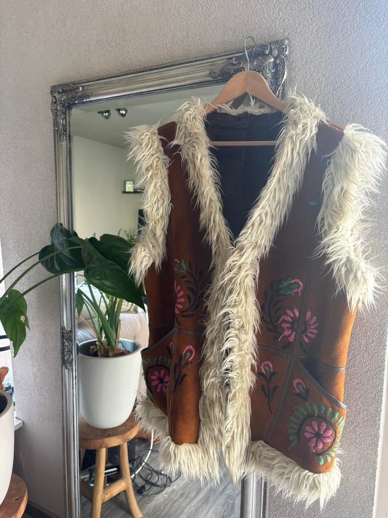 Bohemian bodywarmer, Verzenden, Zo goed als nieuw, Maat 42/44 (L), Bruin