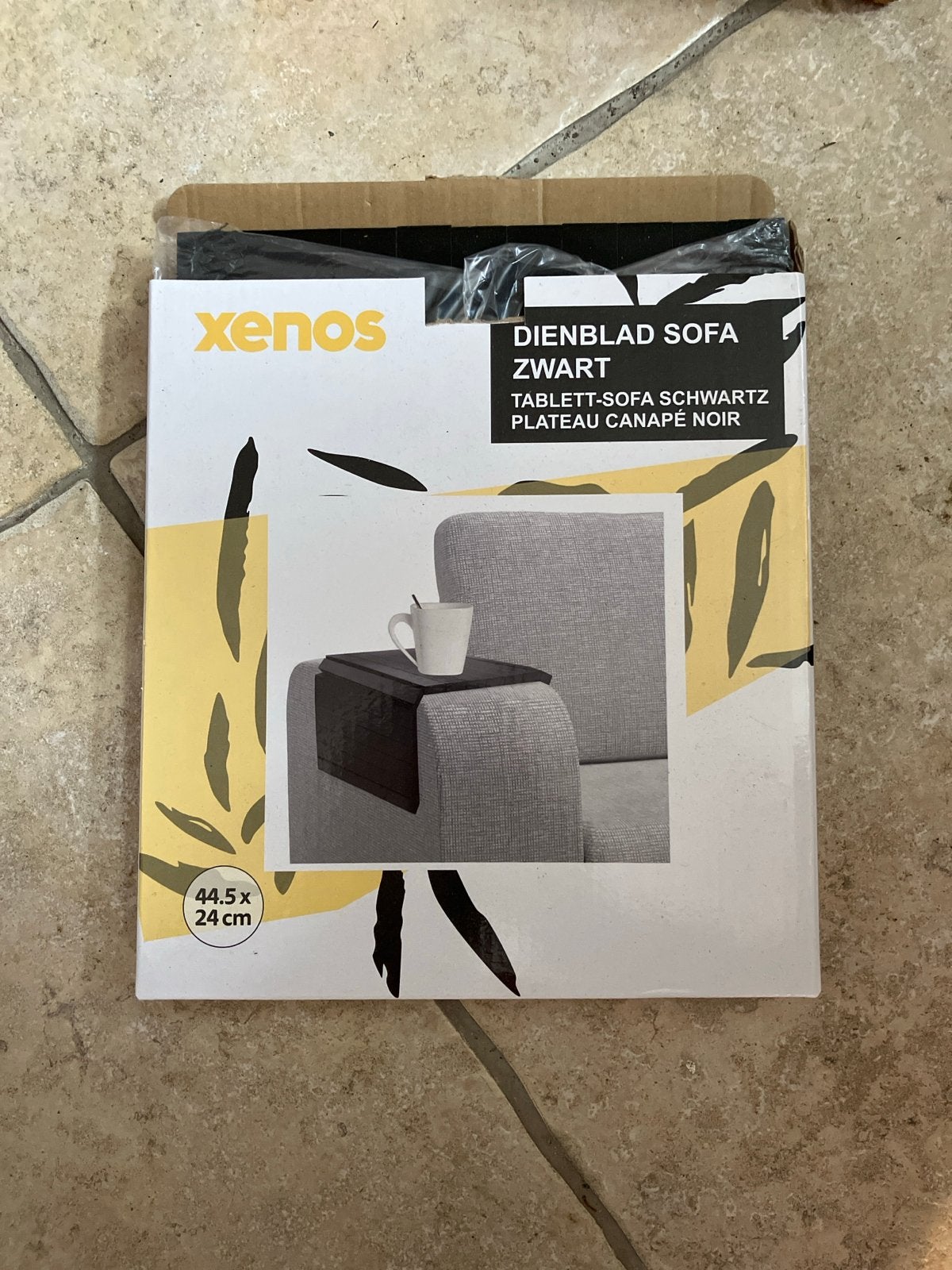 Xenos Dienblad Sofa Zwart - Nieuw, Ophalen, Met opstaande rand, Nieuw, Dienblad