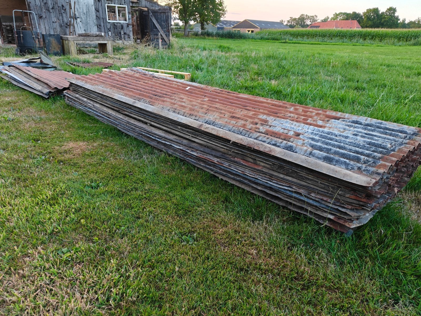 Oude stalen golfplaten - vintage, Ophalen, Gebruikt, Overige kleuren, 15 m² of meer