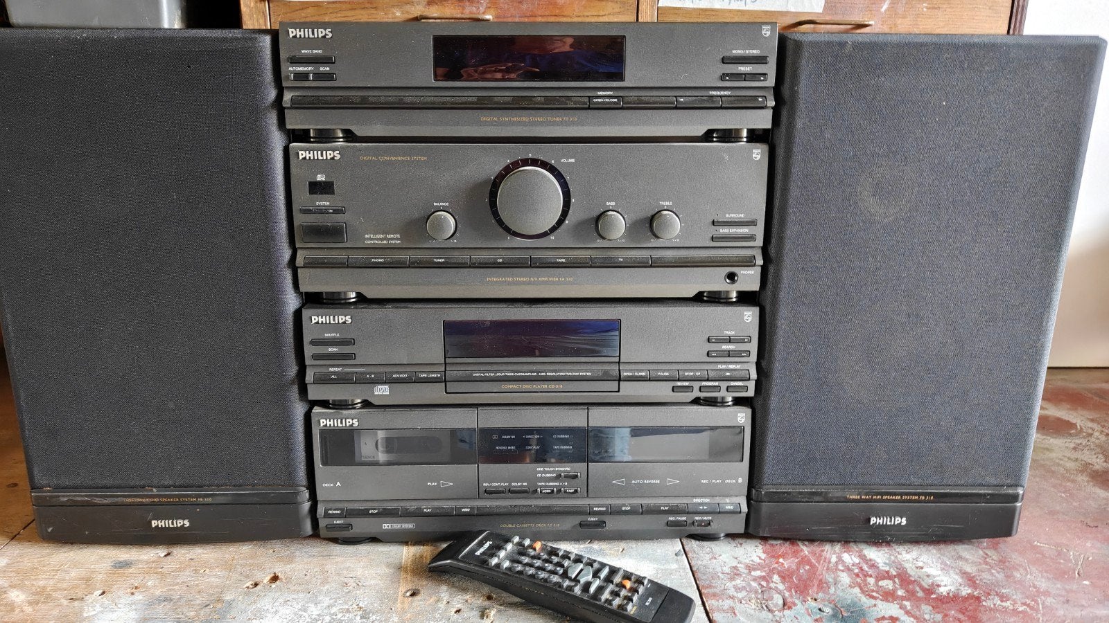 Philips stereo set met CD-speler, cassettedeck en tuner, Audio, Tv en Foto, Ophalen, Philips, Gebruikt, Cassettedeck