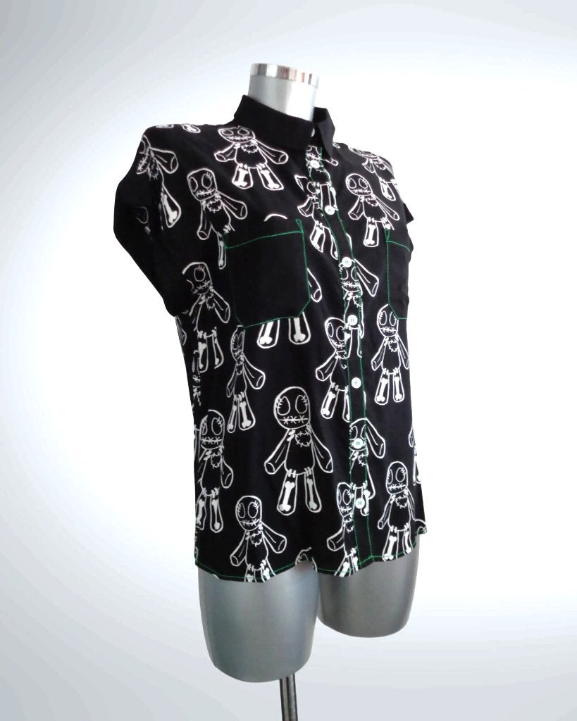 Hell Bunny Voodoo Doll Blouse Zwart, medium, nieuw, Kleding | Dames, Maat 38/40 (M), Zwart, Nieuw, Ophalen of Verzenden