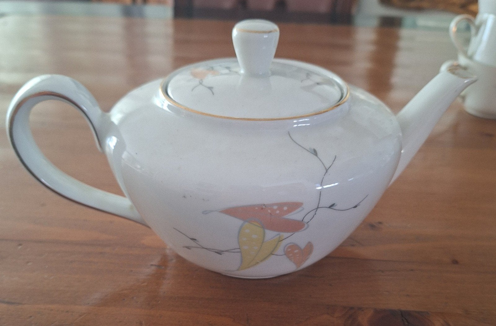 Vintage Kahla porseleinen theeservies met bloemmotief, Ophalen of Verzenden