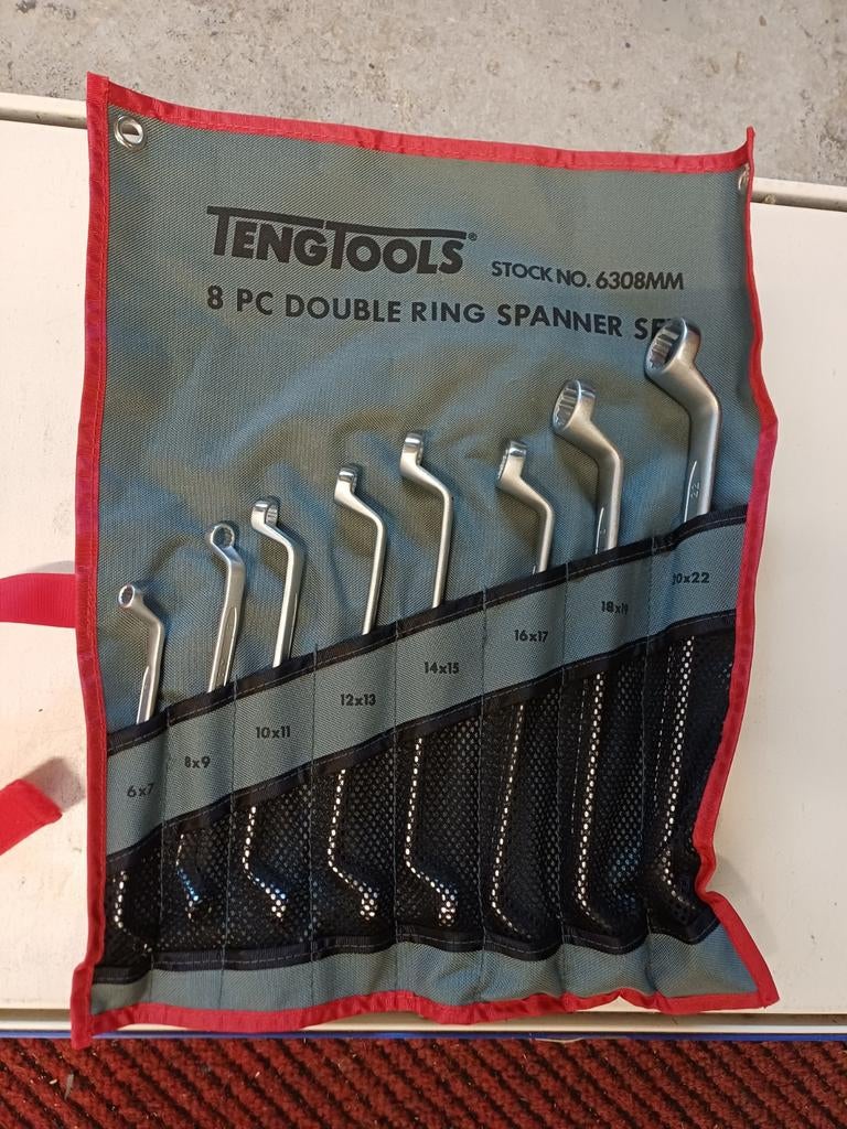 TengTools 8-delige dubbele ringsleutelset 6308MM, Ophalen of Verzenden, Nieuw