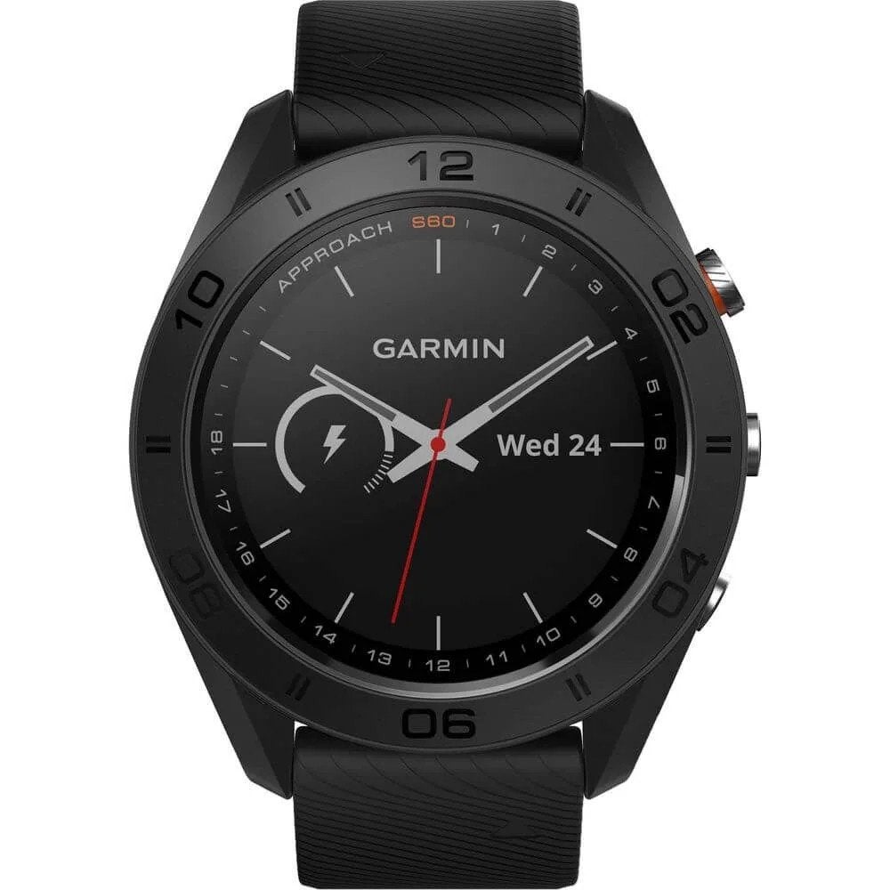 Garmin Approach S60 GPS Golfhorloge Zwart, Zwart, Garmin, Zo goed als nieuw, Waterdicht