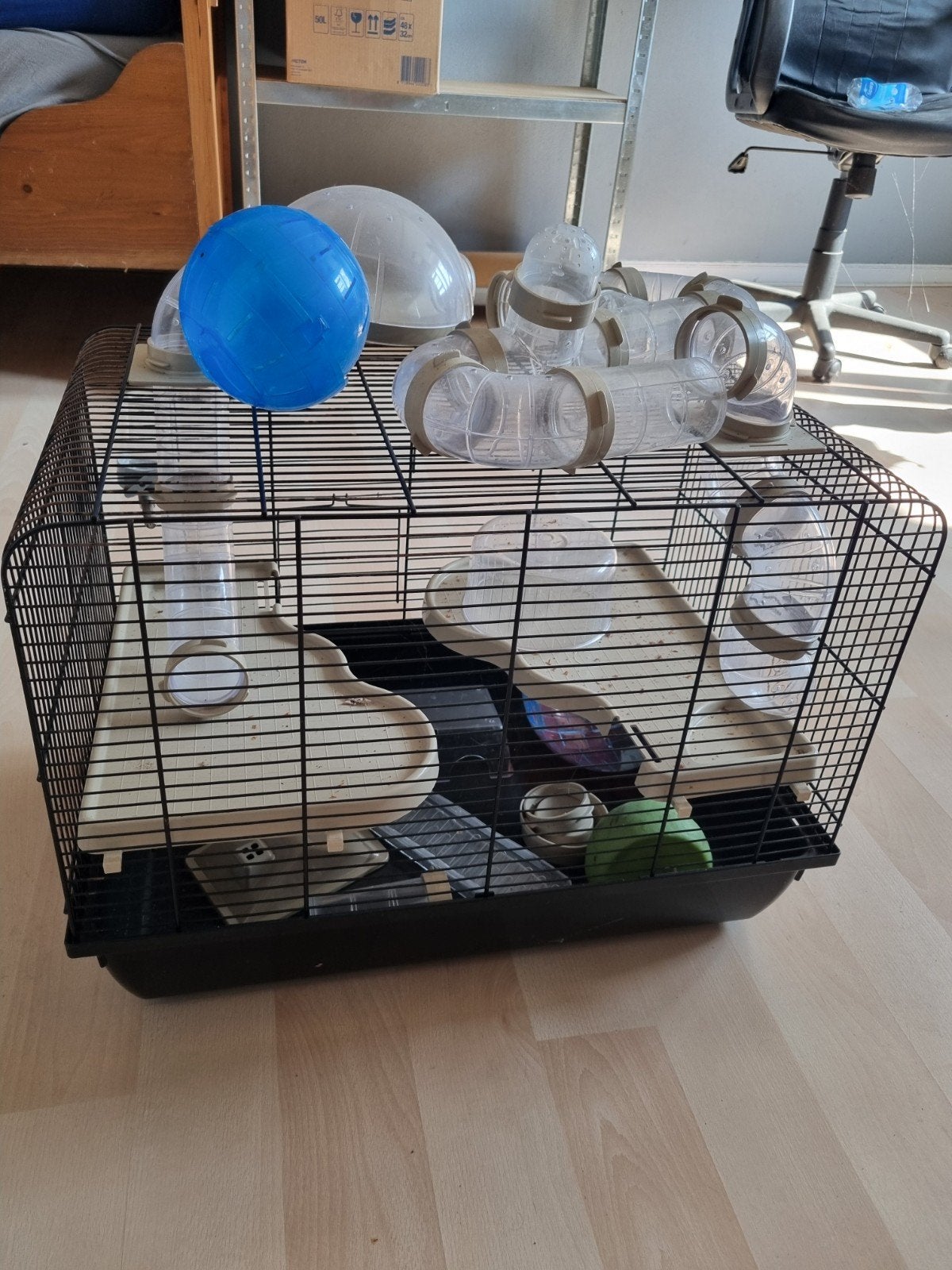 Hamsterkooi met toebehoren, Kooi, Minder dan 75 cm, Zo goed als nieuw, Ophalen