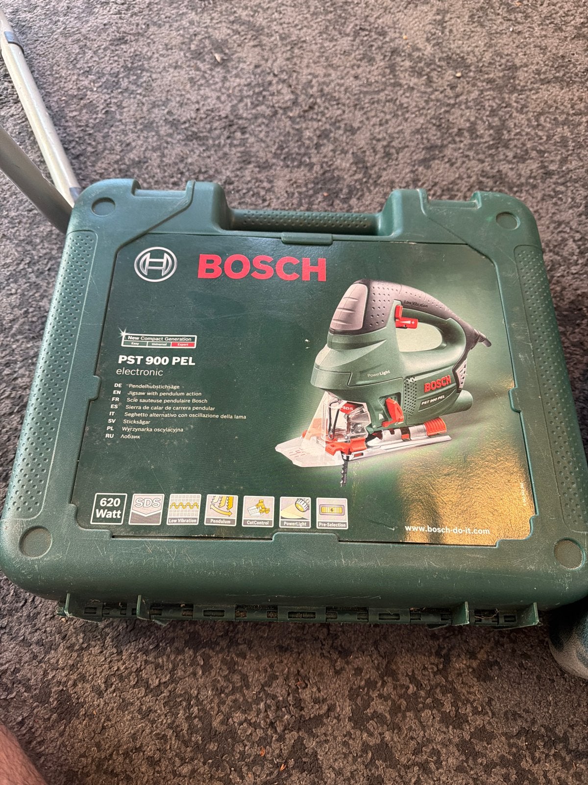 Bosch PST 900 PEL Decoupeerzaag 620W met koffer, Gebruikt, Decoupeerzaag, 600 tot 1200 watt, Ophalen of Verzenden