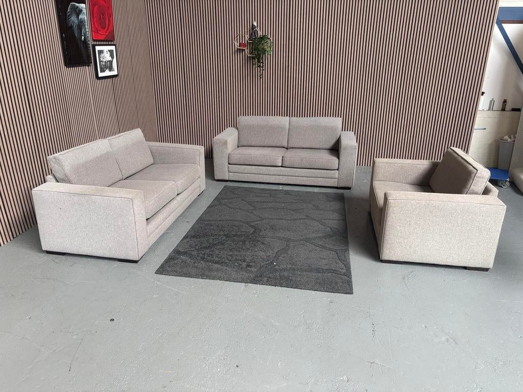GRATIS LEVERING Set Banken Stof Grijs 190x90 GEREINIGD, Huis en Inrichting, Banken | Bankstellen, Zo goed als nieuw, Hoekbank