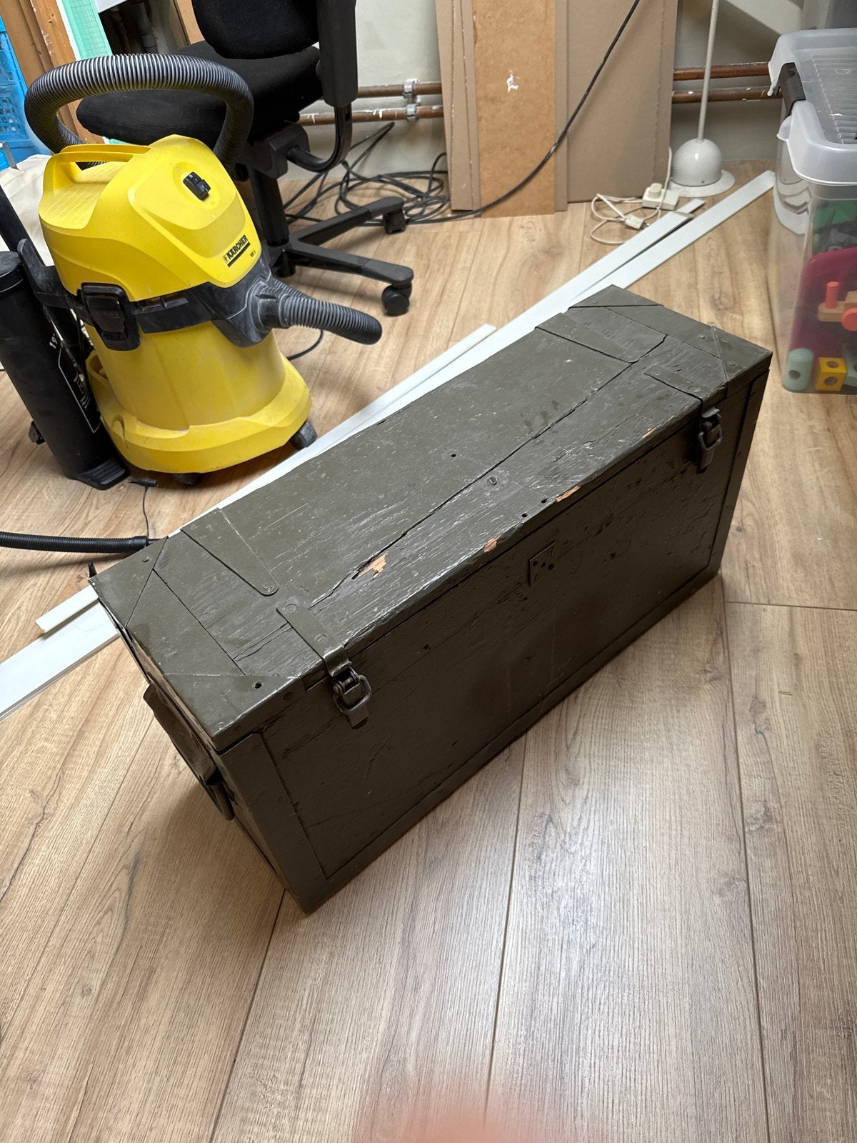 Vintage Houten Kist - Militair Groen, Ophalen