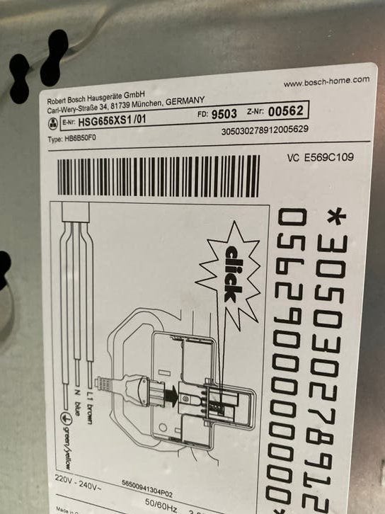 Bosch HSG656XS1/01 Stoomoven - Zo goed als nieuw, Ophalen, 45 tot 50 cm, Hete lucht, Bosch