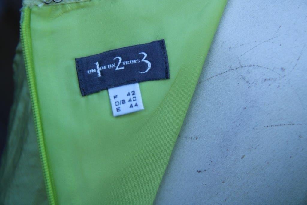Jurk lime 1un 2deux 3trois mt 40 Vaste prijs, Maat 38/40 (M), 1un 2deux 3trois, Ophalen of Verzenden, Zo goed als nieuw