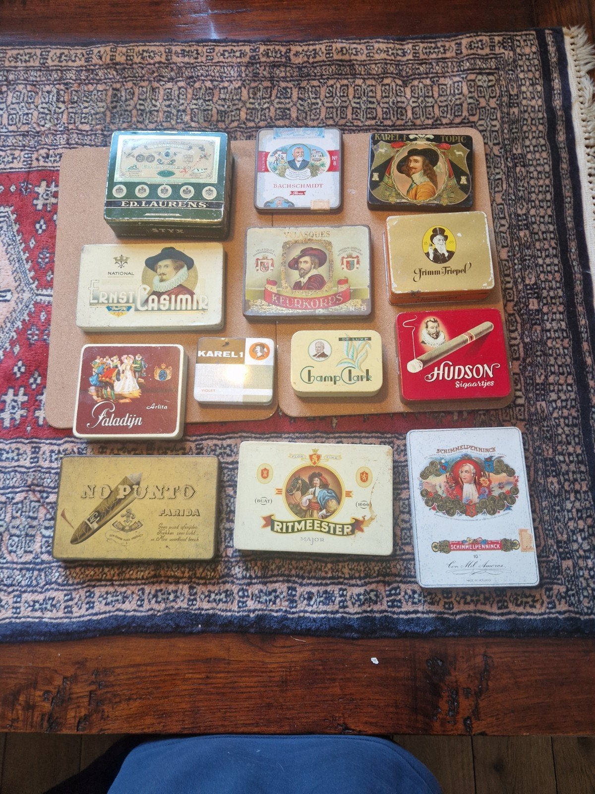 13 Vintage Blikken Sigarendoosjes verschillende merken, Ophalen of Verzenden, Zo goed als nieuw, Overige