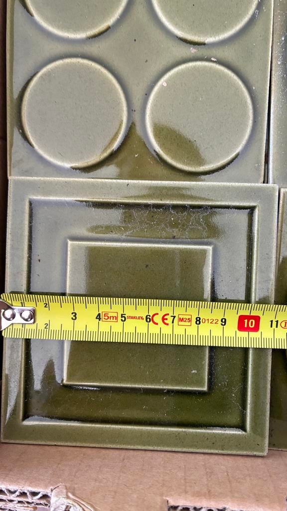 Vintage Moza tegels groen 150 stuks 11x11 cm, Ophalen, Gebruikt, Minder dan 20 cm, Minder dan 5 m²