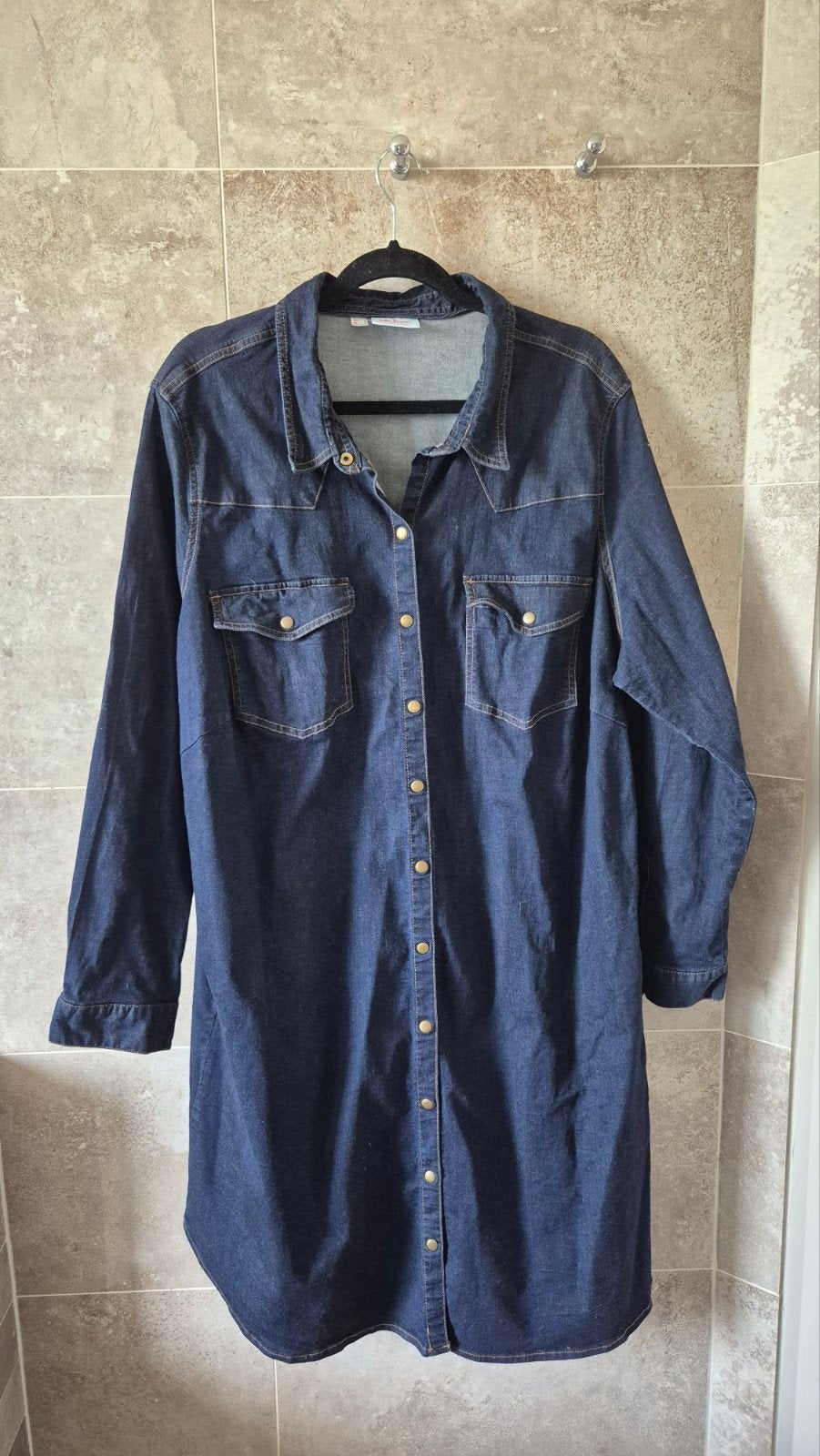 John Baner Jeanswear denim jurk maat 54, Ophalen of Verzenden, Zo goed als nieuw, Maat 46/48 (XL) of groter, Blauw