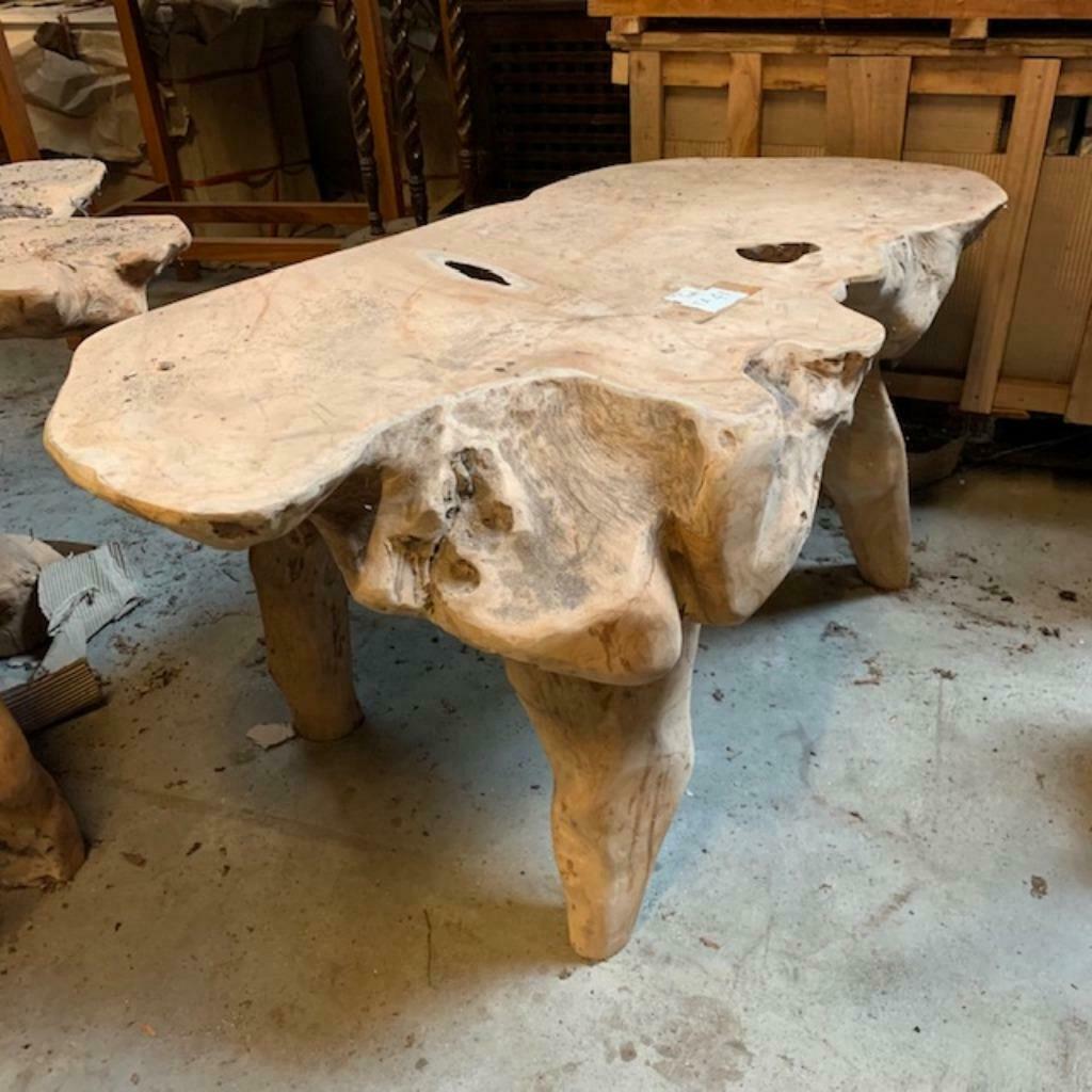 Boomwortel tafel, Tuintafel, Salontafel, Bijzettafel, 50 tot 100 cm, Tafel, Teakhout, Nieuw