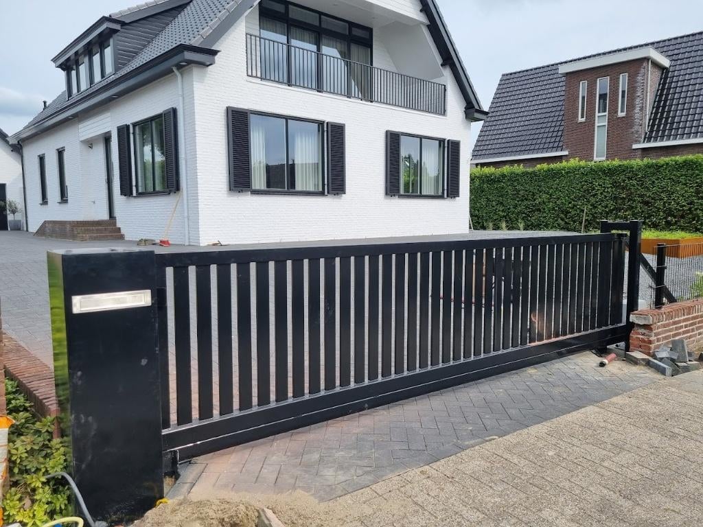 Lamellen schuifpoort of draaipoort incl montage, Tuin en Terras, Ophalen, Schuifpoort, Nieuw, 200 cm of meer