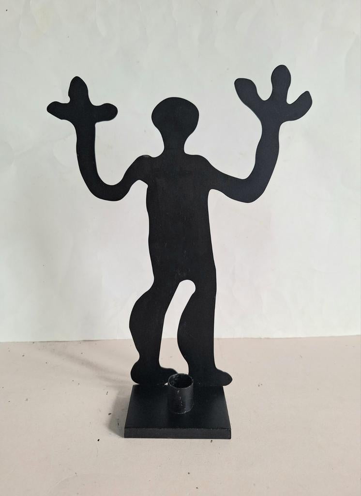 Anna Efverlund Ikea zwart metalen silhouet kandelaar. Häll., Ophalen of Verzenden, Zwart, Metaal