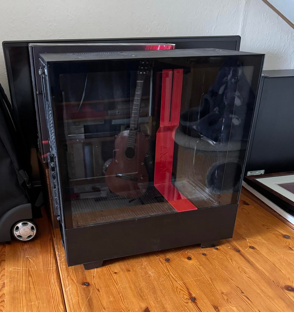 NZXT H510 PC Case Rood/Zwart + Extra Glazen Paneel, Ophalen, Gebruikt