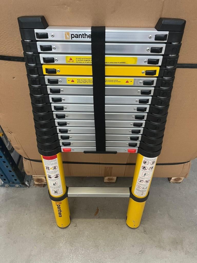 Panthera Telescoopladder 4,2m (#8), Ophalen, Gebruikt, Ladder, Opvouwbaar of Inschuifbaar