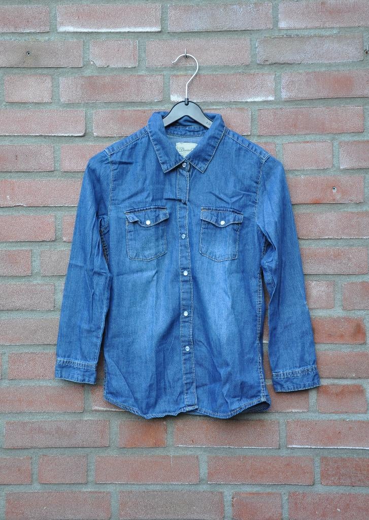 spijkerblouse 140, blouse 140, kinderkleding 140, Overhemd of Blouse, Ophalen of Verzenden, Zo goed als nieuw, Denim Co