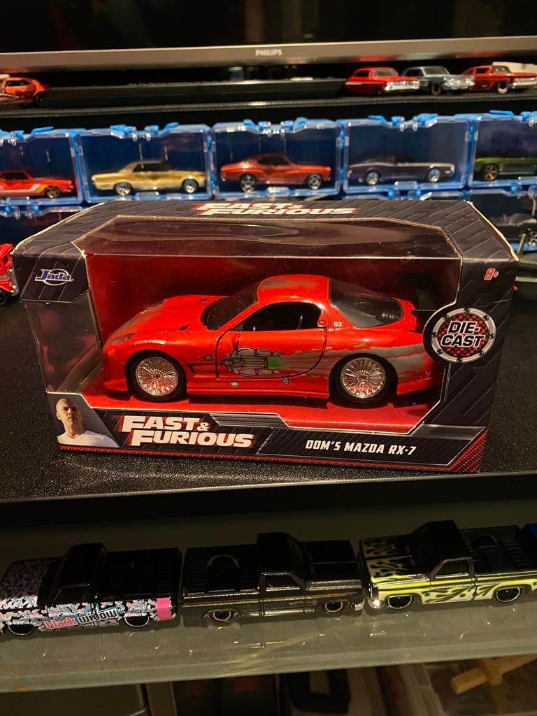 Jada Dom’s Mazda RX-7 Fast & Furious 1:43, Ophalen of Verzenden, Zo goed als nieuw, Jada