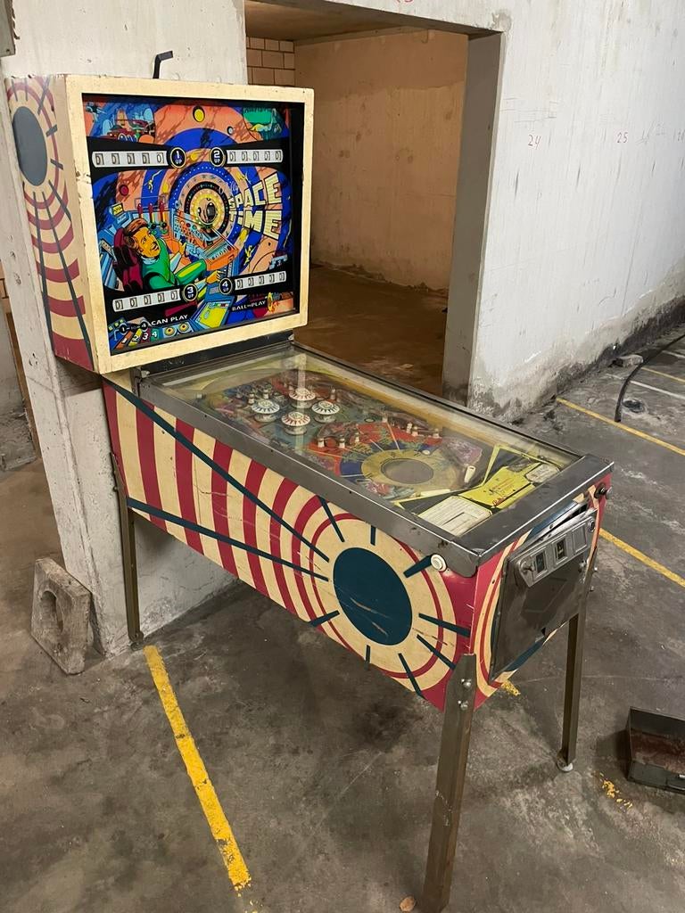 Bally space time flipperkast 1972 Restauratie nodig, Verzamelen, Ophalen, Mechanisch, Bally, Zo goed als nieuw