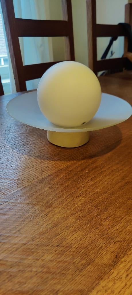 Vintage ikea lamp kalkant, matglas ufo, Huis en Inrichting, Lampen | Plafondlampen, Ophalen of Verzenden, Zo goed als nieuw, Glas
