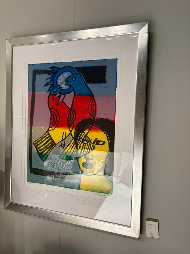 Corneille Litho - Vrouw en Vogels, Antiek en Kunst, Kunst | Litho's en Zeefdrukken, Ophalen