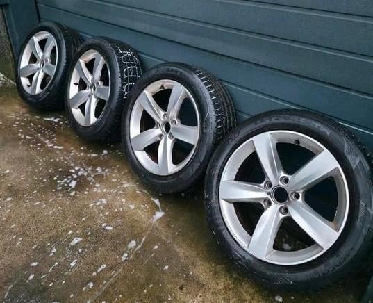 Volkswagen Tiguan velgen 5x112 op Vredestein zomerbanden, Gebruikt, Velg(en), 17 inch, Ophalen of Verzenden