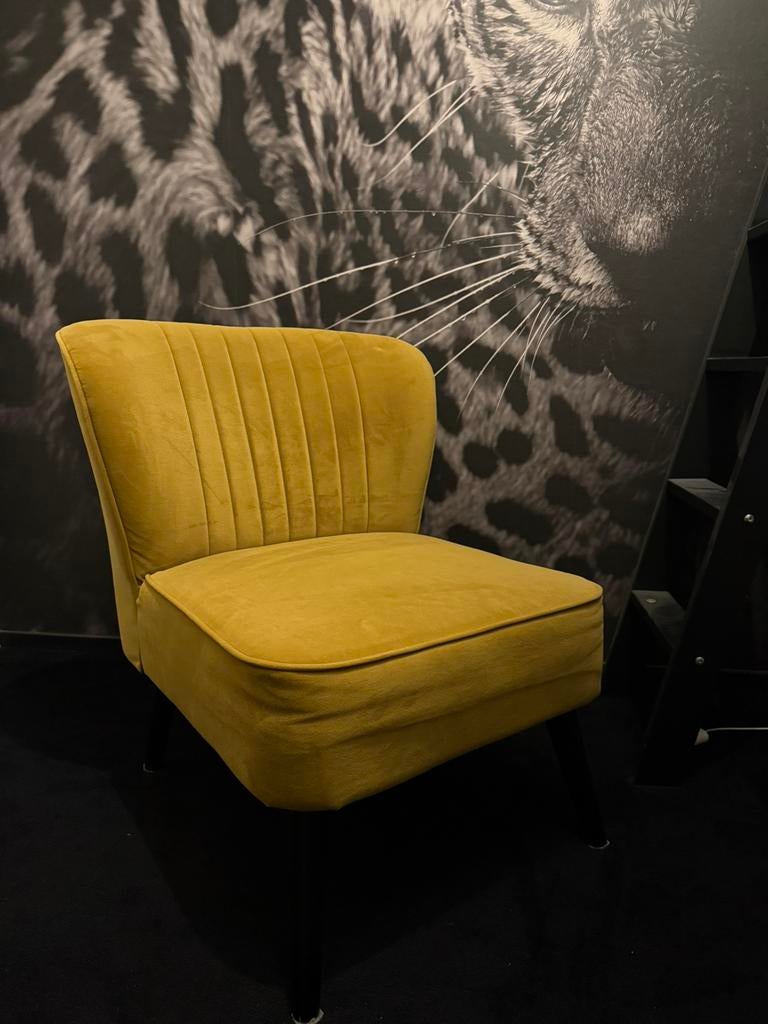 Fauteuil oker geel, Ophalen, Zo goed als nieuw, Stof, 50 tot 75 cm