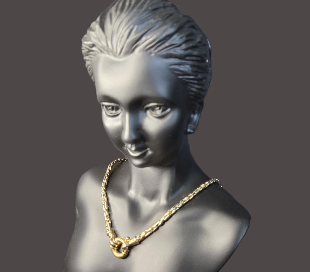 Gouden vintage bi-color schakel ketting/collier. 2026/94., ., Ophalen of Verzenden, Zo goed als nieuw, .