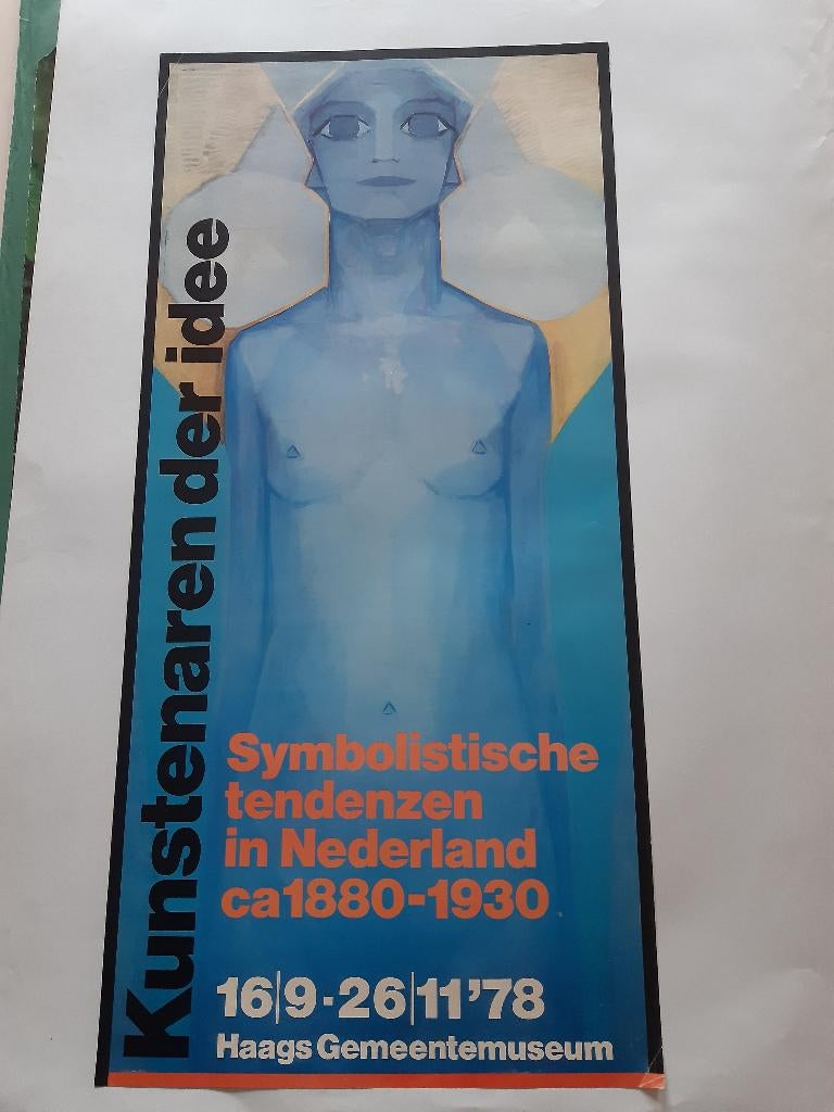 Originele poster Mondriaan Symbolisme Haags Museum, Ophalen of Verzenden, A1 t/m A3, Reclame, Rechthoekig Staand